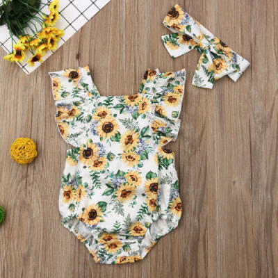 

Newborn Kids Baby Girl Floral Romper Jumpsuit Playsuit Clothes Outfit Sunsuit US