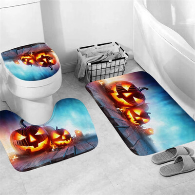 

〖Follure〗Halloween festival 3pcs Non-Slip Bath Mat Bathroom Kitchen Carpet Doormats Decor