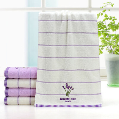 

Toponeto Cotton Embroidery Lavender Aromatherapy Soft Bath Hand Face Towel Sheet Set