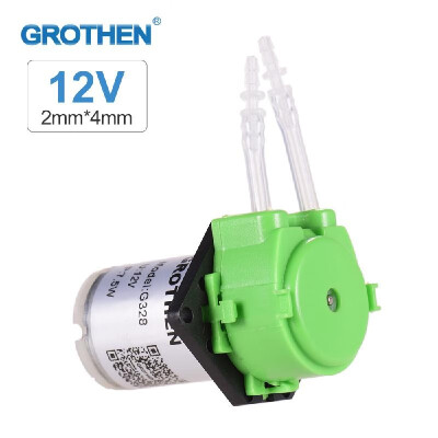 

GROTHEN DC 12V Dosing Pump Peristaltic Pump Mini Water Liquid Pump Peristaltic Tube Head Self-Priming Function for Aquarium Lab Ch