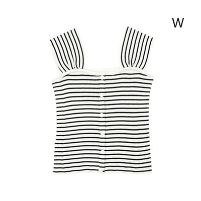 

New Sweet Fashion Tops Women Design Camisole gothic Knit Striped tops women Camisole Ladies Short women Camisole