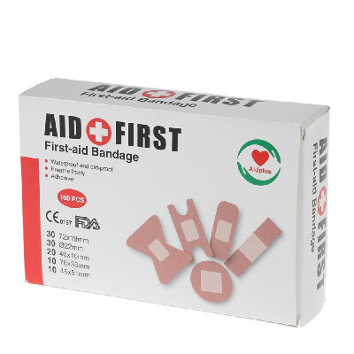 

Aidplus 100PCS Flexible Adhesive Bandages Sterile Water-Proof Assorted Round DotKnuckleBandage Strips CE& FDA Approved