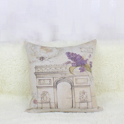 

Retro Eiffel Tower Linen Throw Pillow Case Cushion Cover Home Sofa Art Decor