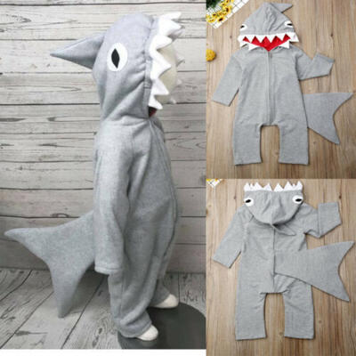 

Newborn Kids Baby Girl Boy Shark Hoodie Costume Clothes Romper Jumpsuit Outfits