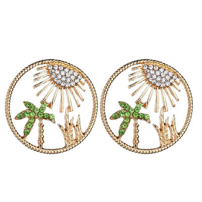 

Coconut Tree Women Girl Hollow Earrings Alloy Plating Earrings Personality Fashion Jewerly