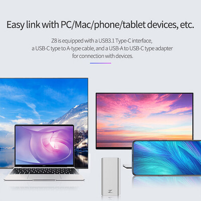 

Netac 1TB Type-c USB 31 Portable Solid State Disk Z8 PSSD Shock-proof Durable Disk Gen 2 High Speed