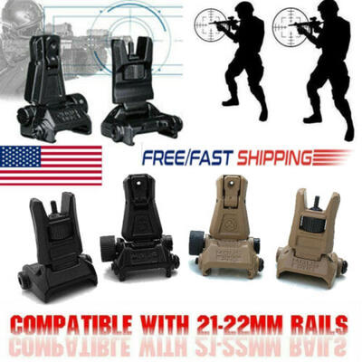 

US Low Profile Flip-up Metal Tactical Sight Folding Iron Sights Front & Rear Set