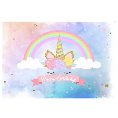 

Unicorns Backdrop Pink Flowers Dreamlike Photography Backgrounds Cotton Cloth No Wrinkle