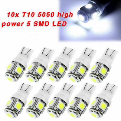 

10pcs Car T10 Wedge White LED Bulbs License Plate Interior Lights Accessories