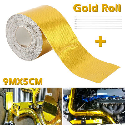

9mx5cm Roll Self Adhesive Reflective Gold High Temperature Heat Shield Wrap Tape