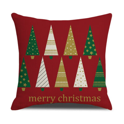 

Merry Christmas Day Cushion Covers Square Santa Claus Pillow Cases Home Decorative Sofa Throw Pillows Covers