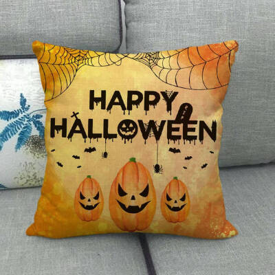

1pcs Pumpkin Print Cotton Linen Cushion Cover Pillow Case Sofa Home Cat Lovely