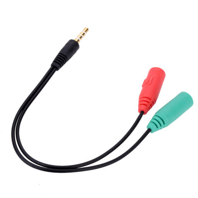 

Portable 4 Segment 35mm male to Dual 3 Segment Female Audio Cable Audio Line Connect Microphone Headset Earphone Headphone Laptop