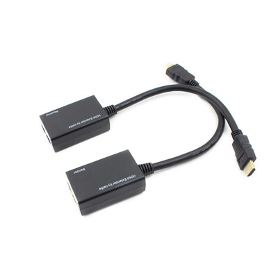 

2Pcs HD Extender 30m 1080P HD to Network Cable CAT-5e6 Extender Connector Line Adapter Cable for Windows 7