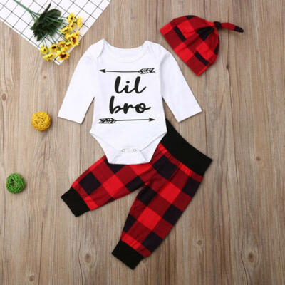 

3pcs Newborn Infant Kid Baby Boy Girl Clothes T-shirt TopsPantsHat Outfits Set