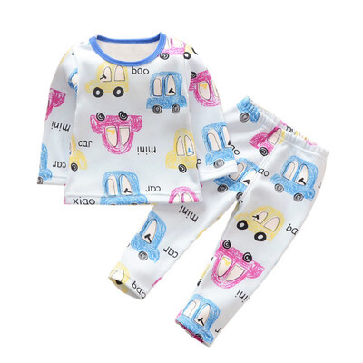 

Baby Underwear Set Childrens Winter Plus Velvet Clothes Set Autumn New Kids Pajamas Set For Boys Girls 0-4Y