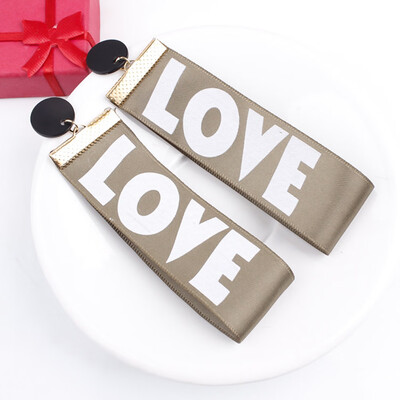 

Personality English Alphabet LOVE Fabric Stud Earrings Letter Love Earrings Charms Valentines Day Gift
