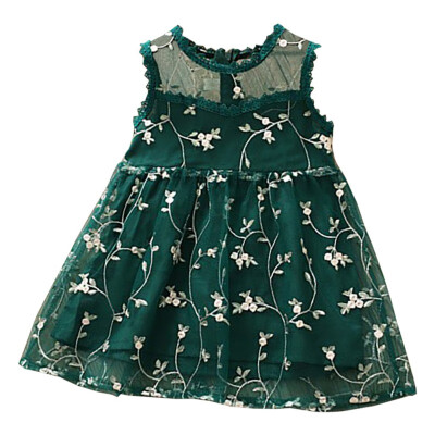 

vintage Baby Girls Dress Flower Lace Hollow Princess Kids Dresses for Girl Princess Summer Girls Party Frocks Children Clothing