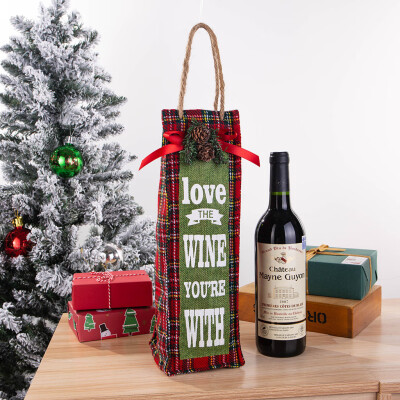 

Toponeto Christmas Wine Bottle Bags Red Wine Bottle Cover Bags For Dinner Table Decro