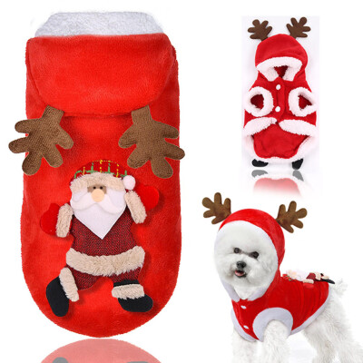 

Gobestart Pet Cat Dog Christmas Santa ELK Winter Warm Clothing Dress Thicken Clothes