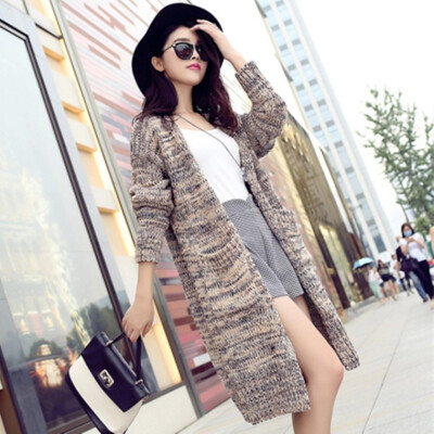 

Fall&winter 2018 new knitted sweater long&loose retro college style sweater cardigan jacket