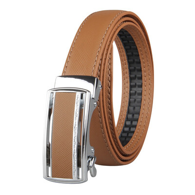 

Womens Automatic Buckle Genuine Leather Ladys Ratchet Holeless Belt Business High Quality Womens Real Belt for Pants