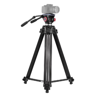 

Andoer Professional Aluminum Alloy Video Camera Tripod with Dual Handled Fluid Hydraulic Head for Canon Nikon Sony DSLR Camera Cam