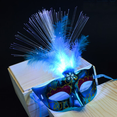 

Siaonvr Women Venetian LEDFiber Mask Masquerade Fancy Dress Party Princess Feather Masks