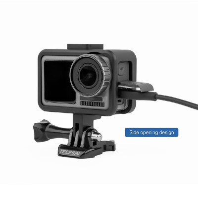 

TELESIN Aluminum Alloy Protective Housing Frame Case Shell Cover Video Vlog Cage Mount with Hot Shoe Compatible for DJI OSMO Actio
