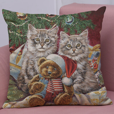 

Gobestart New Christmas Cotton Linen Pillow Case Sofa Cushion Cover Home Decor