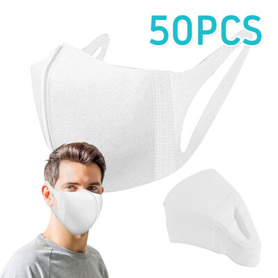 

50Pcs Disposable Masks Earloops Masks 3-Ply Nonwoven Disposable Elastic Mouth Masks