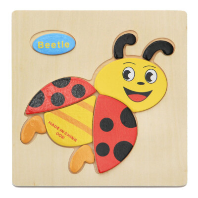 

Gotoamei Kids Baby Wooden Cartoon Animals Learning Educational Intelligence Toys Puzzle A