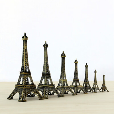 

25cm Metal Art Crafts Paris Eiffel Tower Model Figurine Zinc Alloy Statue Travel Souvenirs Home Decorations Creative Gifts