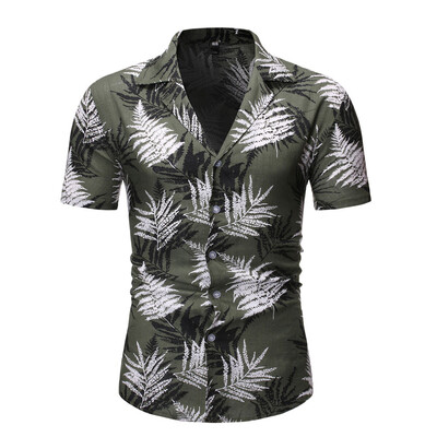 

Tailored Fashion Mens Casual Button Hawaii Print Beach Short Sleeve Quick Dry Top Blouse