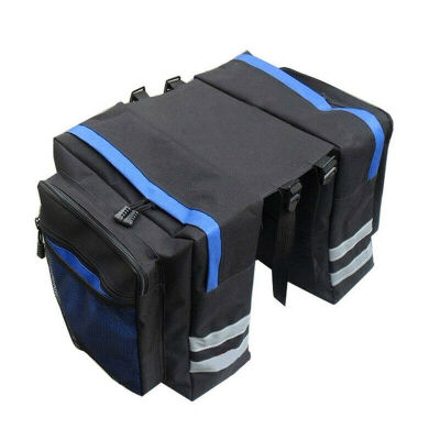 

Polyester PVC Blue Outdoor Bike Bicycle Cycling Pannier Bag Rear Rack Seat Bag