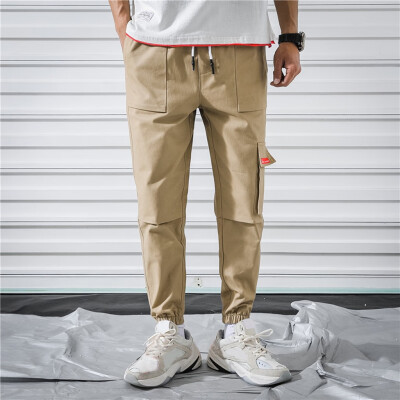 

Gobestart Mens New Fashion Casual Straight Overalls Pocket Trousers Drawstring Pants