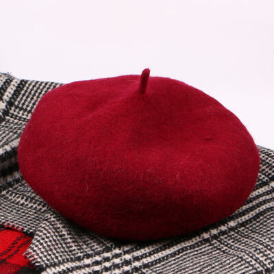 

New beret women autumn&winter Korean version of the Japanese soft sister British painter hat woman sweet cute bud hat set