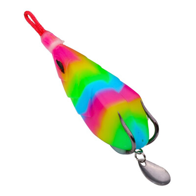 

6cm 13g Frogs Fishing Lures Double Treble Hooks Top Water Floating Artificial Crankbait With Weight Spoon Soft Fishing Bait