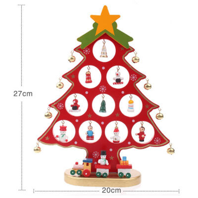 

Christmas single piece wooden Christmas tree desktop small DIY mini Christmas tree decoration ornaments dropshipping