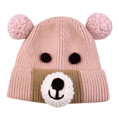 

Toddler Girls Boys Winter Hats Baby Infant Winter Keep Warm Hat Double Ball Crochet Knit Hat Children Kids Beanie Cap NEW