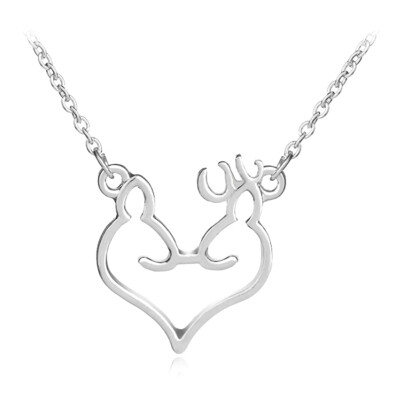 

Couple Keychain Her Bulk Heart Shaped Elk Matching Key Chain Heart Shape Elk Pendant Necklace