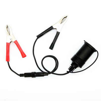 

12V Auto Battery Terminal Clip-on Cigar Cigarette Lighter Power Socket Adapter Plug for Car Boat Motorcycle
