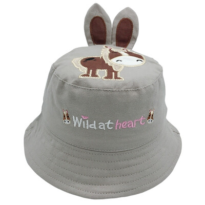 

Cartoon Animal Letter Sun Basin Cap Boys Girls Color Matching Smile Fisherman Hat Sun Hat Fashion Summer Hat 3-6Y