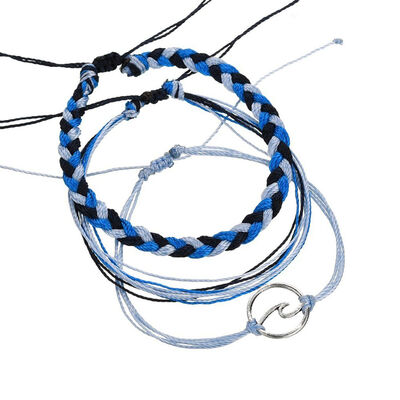 

3pcs Woven Women Girl Alloy Plated Bracelet Bangle Adjustable Wristband Chain Cuff Jewelry