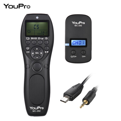 

YouPro MC-292 E3 24G Wireless Remote Control LCD Timer Shutter Release Transmitter Receiver 32 Channels for Canon 80D 760D 750D 7