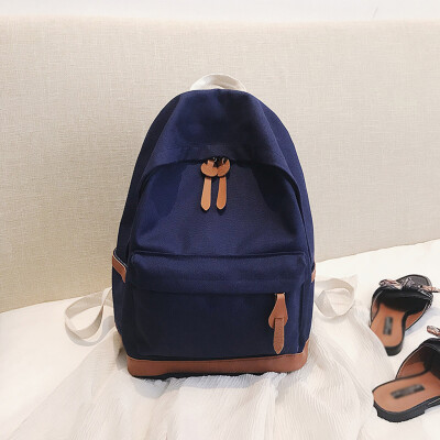 

Tailored Student Bag Men And Women Shoulder Bag Student Campus Solid Color Backpack