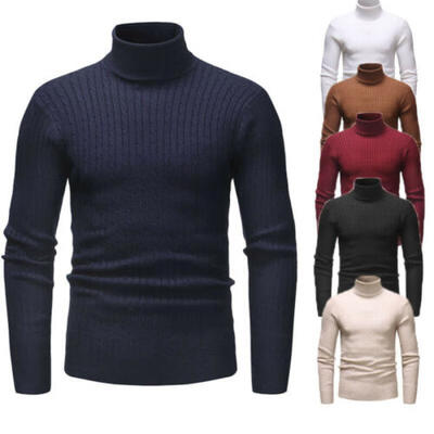 

UK NEW Mens Roll Neck Long Sleeve Cotton Warm Top Polo Neck Turtle Neck Sweater