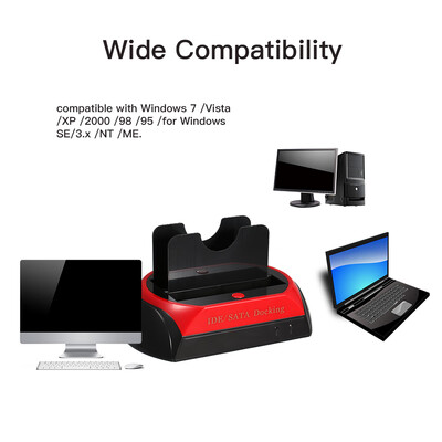 

HDD Docking Station Dual Hard Disk Drive Docking Station Base for 25 Inch 35 Inch IDESATA USB 20