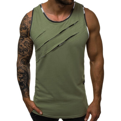 

Toponeto Mens Summer New Style Fashion Scratch Personality Blouse Top Leisure Sport Vest