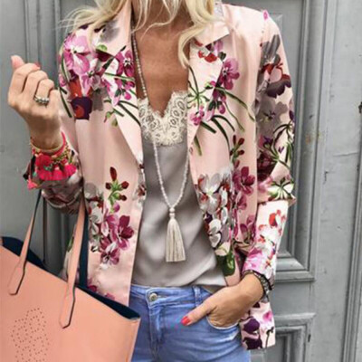 

Toponeto Women printed Tops Long Sleeve Jacket Ladies Office Wear Cardigan Coat